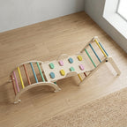 Set de Escalada Pikler: arco y panel de escalada armados como puente