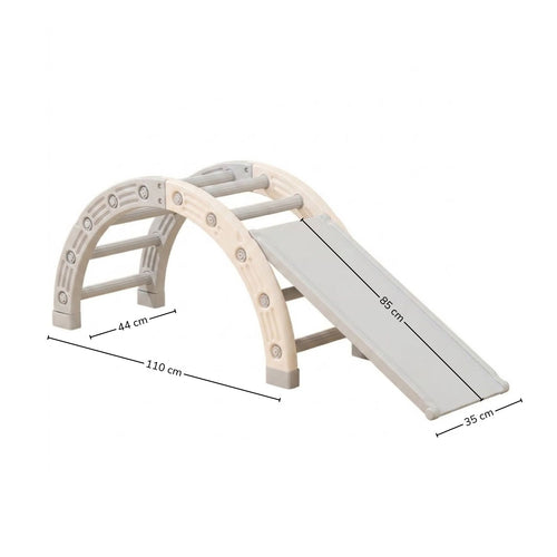 Arco Pikler con Rampa: diagrama con medidas del arco Pikler y la rampa