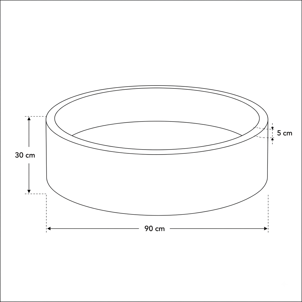 Piscina de Pelotas Terciopelo: diagrama con dimensiones de la piscina de pelotas