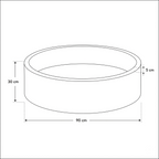 Piscina de Pelotas Terciopelo: diagrama con dimensiones de la piscina de pelotas