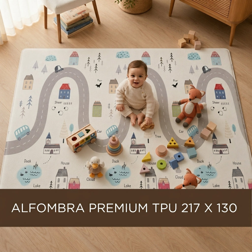 Bebé jugando sobre playmat infantil TPU de 217 x 130 cm