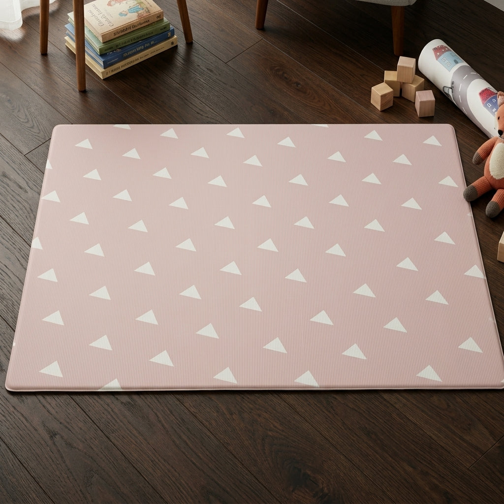 Playmat infantil TPU con diseño rosado de triángulos